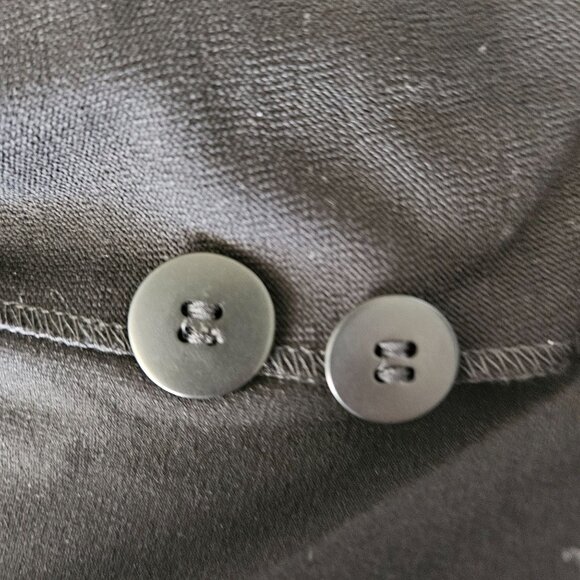 Eileen Fisher Woman Size LP Black Knit One Button Blazer Slash Pockets Designer - Picture 6 of 8